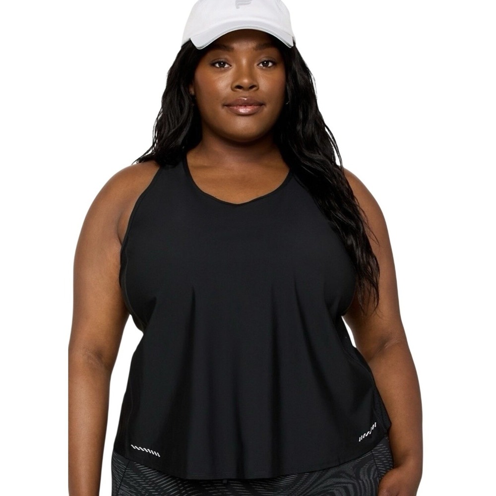 NWT Fabletics Women's Essential Air Tank Black Size XXL/1X Open Back Workout